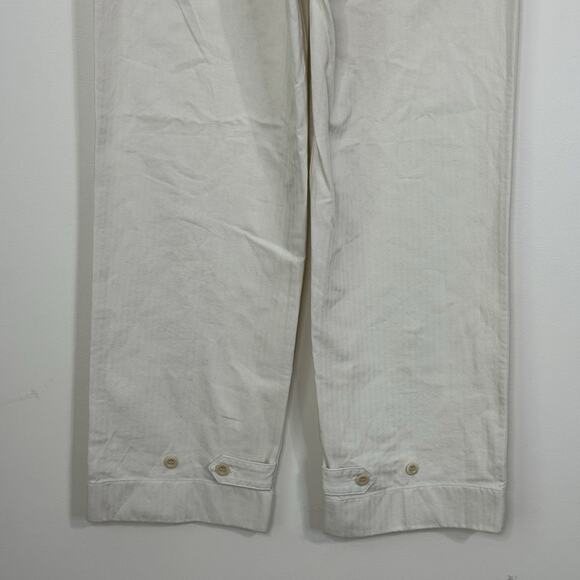 NWT BUCK MASON Women's Herringbone Twill Utility Pull On Pants Size S Natural - Picture 9 of 16